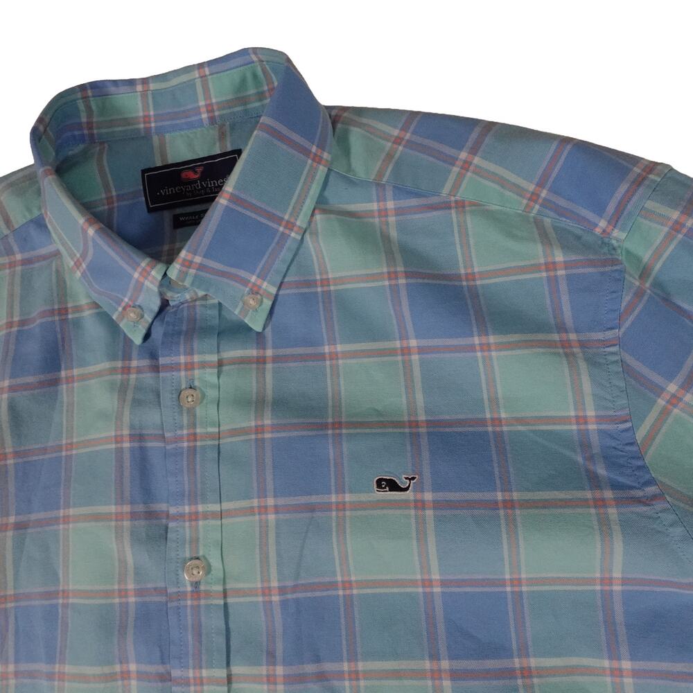 Vineyard Vines Whale Shirt Plaid Button Long Sleeve Shirt Men's XXL